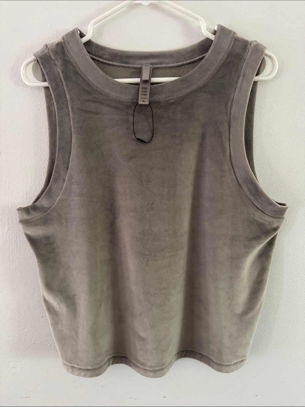 NWOT SKIMS Gray Plush Velvet Tank Top Sz 3xl